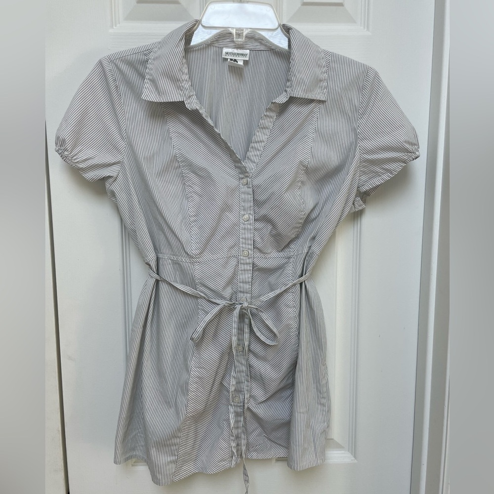 Striped Button Front Maternity Shirt